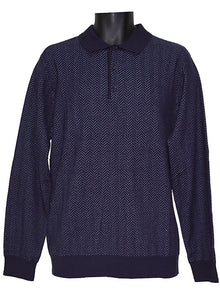 Load image into Gallery viewer, Cigar 3-Button Polo Sweater # P601 Navy
