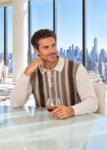 Load image into Gallery viewer, Cigar 3-Button Polo Sweater # P603 Cream
