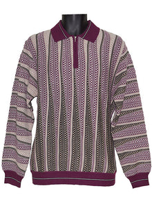 Load image into Gallery viewer, Cigar Zipper Polo Sweater # P604 Wine
