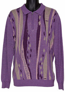 Load image into Gallery viewer, Cigar Zipper Polo Sweater # P612 Lavender
