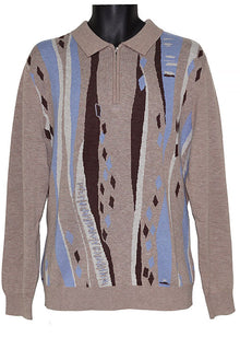 Load image into Gallery viewer, Cigar Zipper Polo Sweater # P612 Tan
