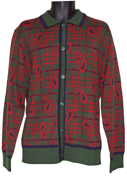 Cigar Button-Down Sweater # KS651 Forest