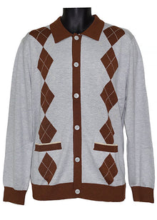 Load image into Gallery viewer, Cigar Button-Down Sweater # KS652 Ash
