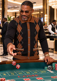 Load image into Gallery viewer, Cigar Button-Down Sweater # KS652 Black
