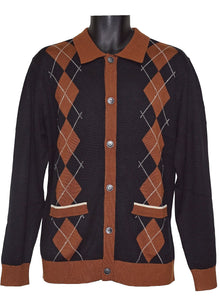 Load image into Gallery viewer, Cigar Button-Down Sweater # KS652 Black
