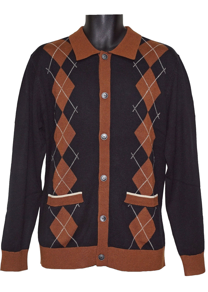 Cigar Button-Down Sweater # KS652 Black