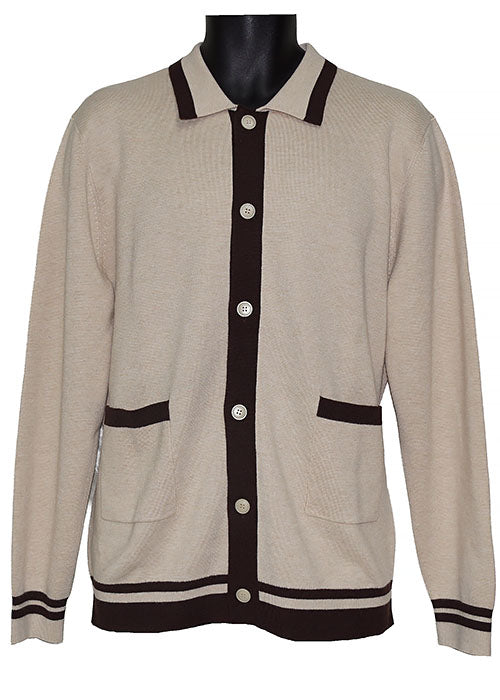 Cigar Button-Down Sweater # KS655 Cream