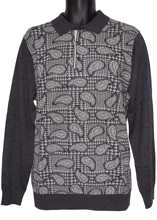 Cigar Polo Sweater # P505 Charcoal