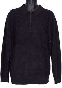 Load image into Gallery viewer, Cigar Zipper Polo Sweater # P512 Black
