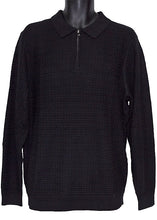 Load image into Gallery viewer, Cigar Zipper Polo Sweater # P512 Black

