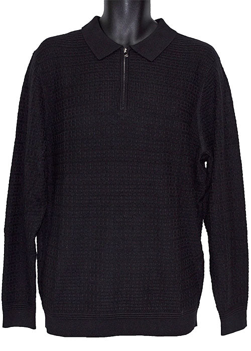 Cigar Zipper Polo Sweater # P512 Black