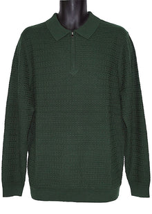 Load image into Gallery viewer, Cigar Zipper Polo Sweater # P512 Forest
