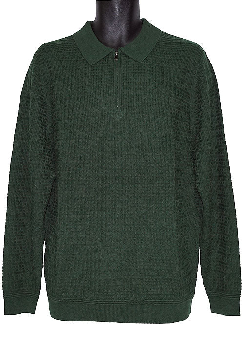 Cigar Zipper Polo Sweater # P512 Forest