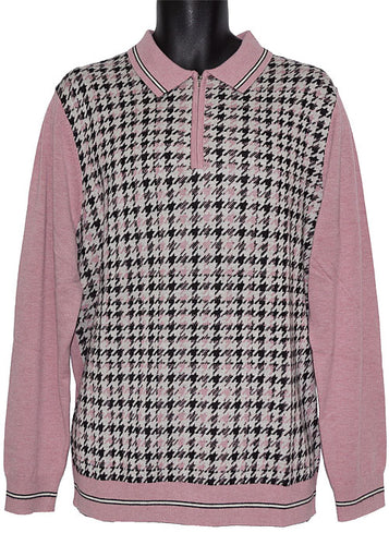Cigar Zipper Polo Sweater # P513 Dusty Rose