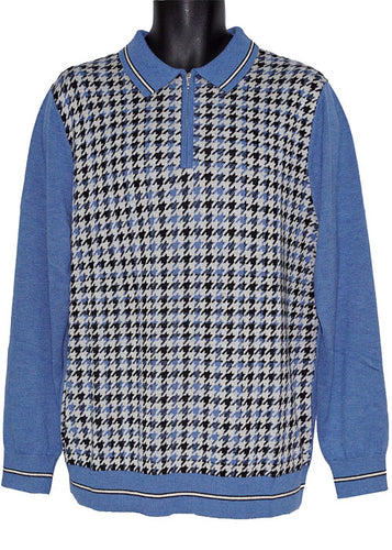 Cigar Zipper Polo Sweater # P513 Blue
