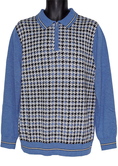 Cigar Zipper Polo Sweater # P513 Blue