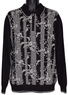 Load image into Gallery viewer, Cigar Zipper Polo Sweater # P515 Black
