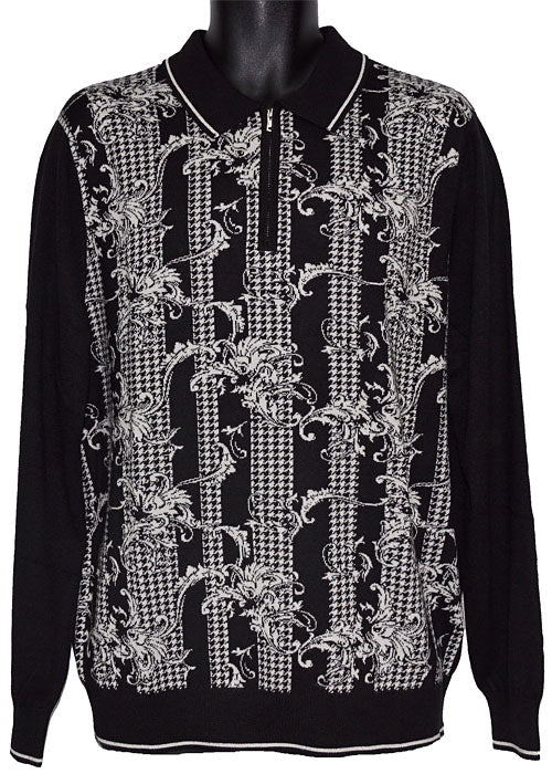 Cigar Zipper Polo Sweater # P515 Black