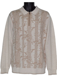Load image into Gallery viewer, Cigar Zipper Polo Sweater # P515 Cream
