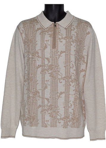 Cigar Zipper Polo Sweater # P515 Cream