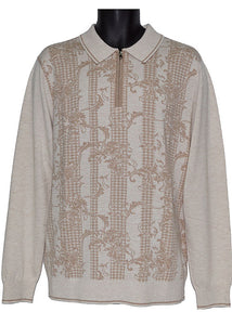 Cigar Zipper Polo Sweater # P515 Cream