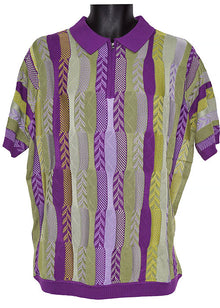 Load image into Gallery viewer, Cigar Zipper Polo Shirt # PJ1616 Purple
