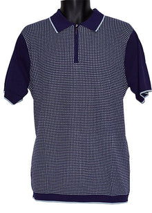 Load image into Gallery viewer, Cigar Zipper Polo Shirt # PJ1522 Navy
