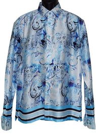 Cigar Satin Shirt # PS653 Blue - Alligator World