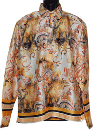 Cigar Satin Shirt # PS653 Rust