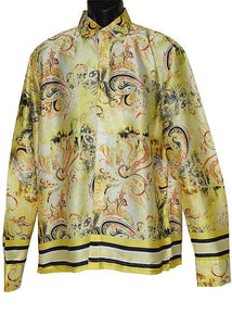 Cigar Satin Shirt # PS653 Yellow - Alligator World