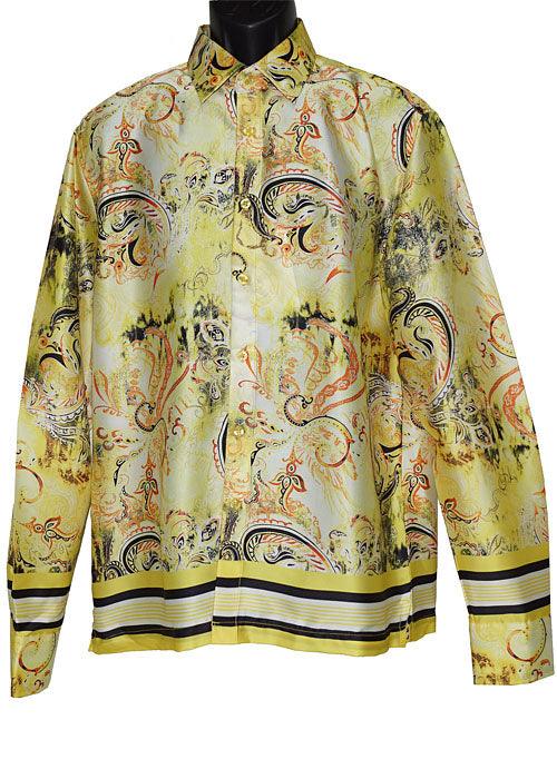 Cigar Satin Shirt # PS653 Yellow - Alligator World