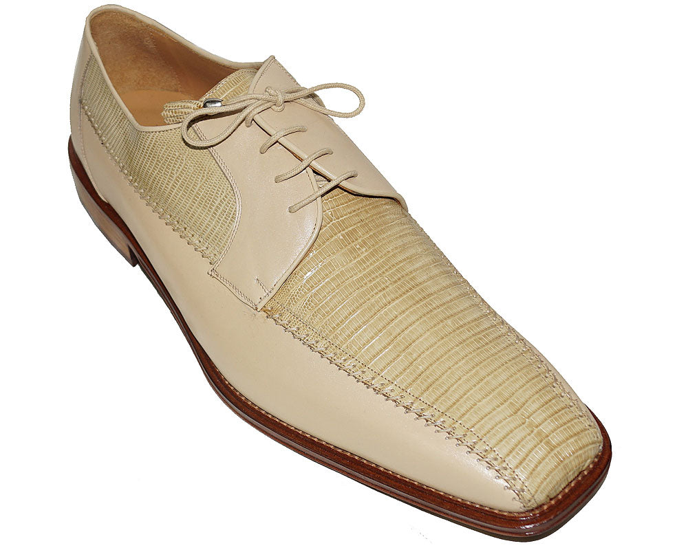 Ferrini Lizard/Leather Lace-Up Shoes