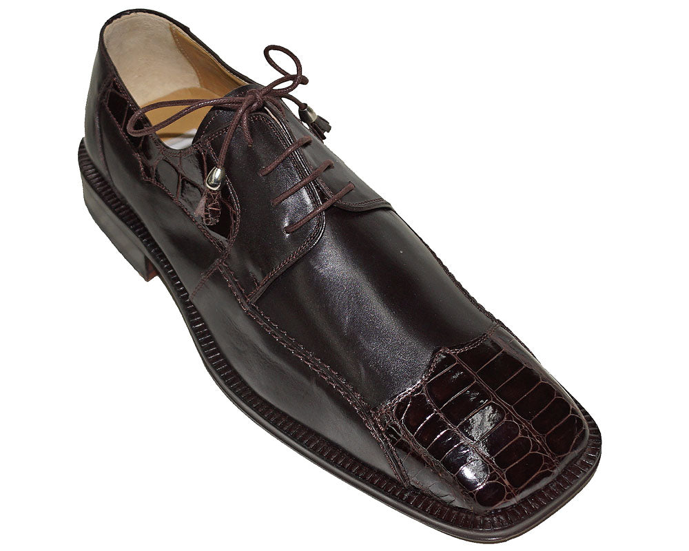Ferrini Alligator/Leather Lace-Up Shoes