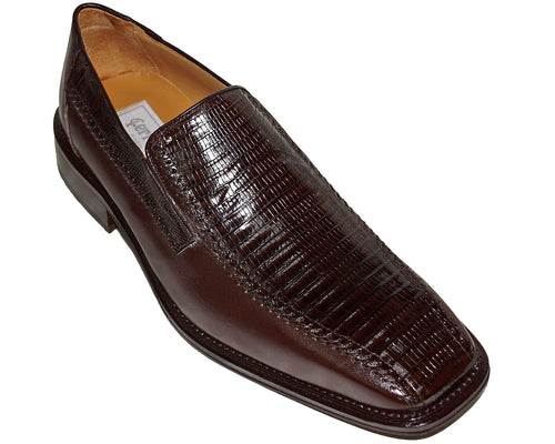 Ferrini Lizard/Leather Slip-On Shoes
