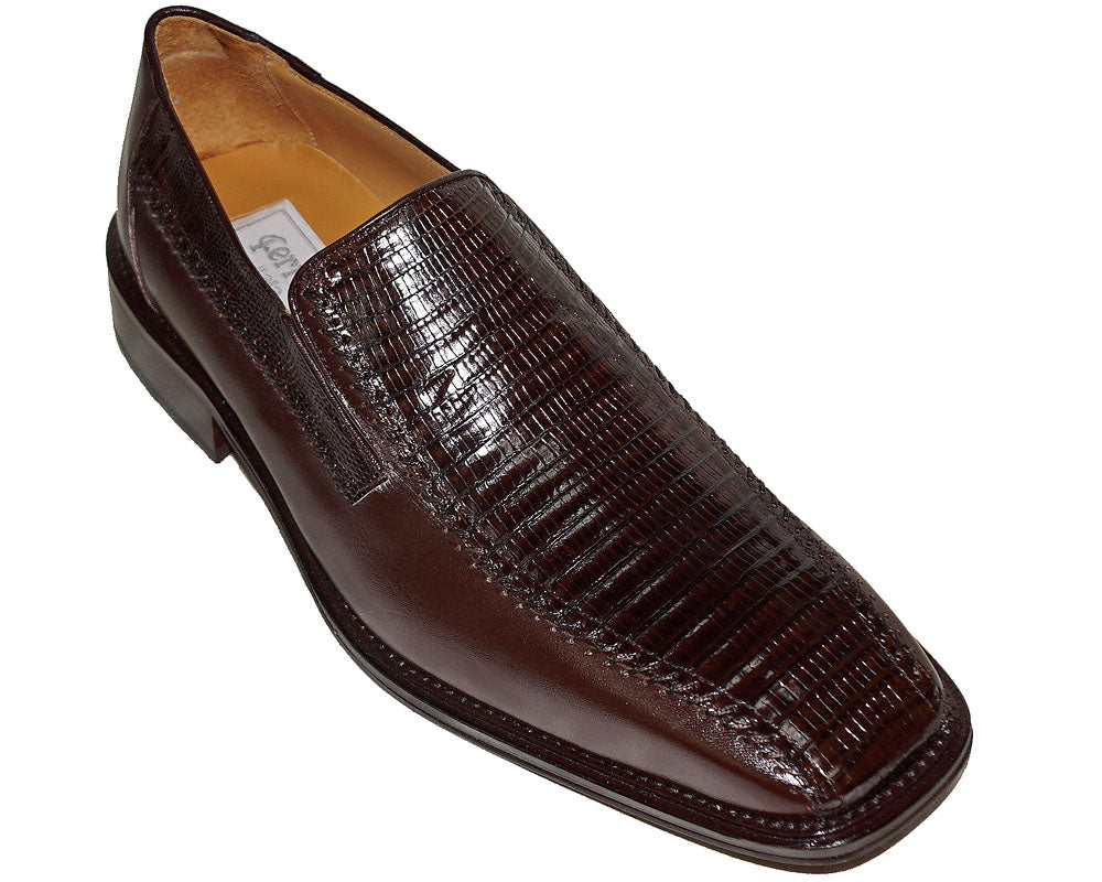Ferrini Lizard/Leather Slip-On Shoes