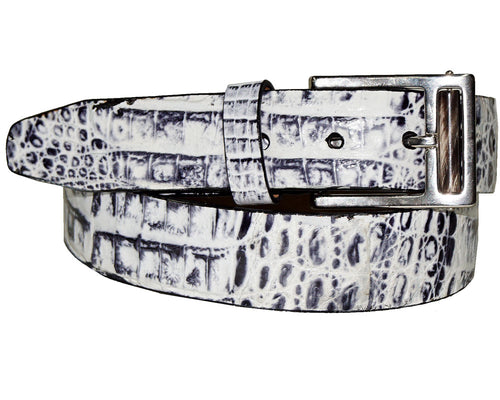 Marco di Milano Crocodile Belt # LB23 Black/White