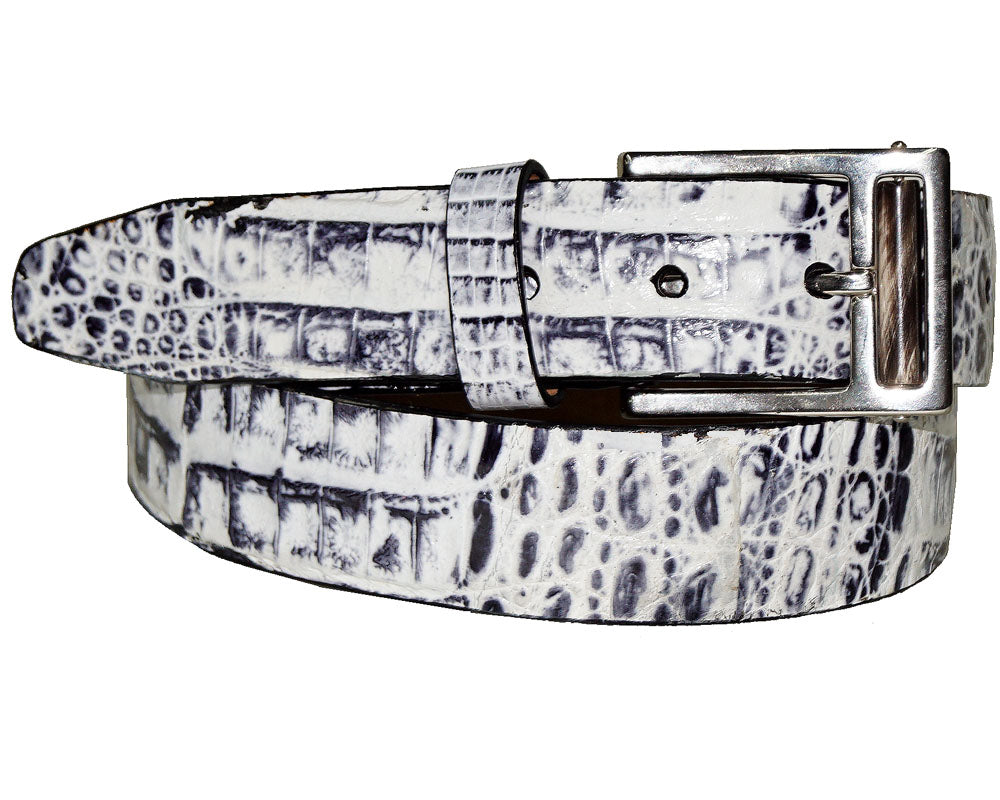Marco di Milano Crocodile Belt # LB23 Black/White