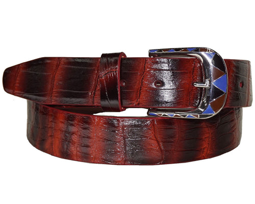 Marco di Milano Alligator Belt # LB38 Cognac Combo