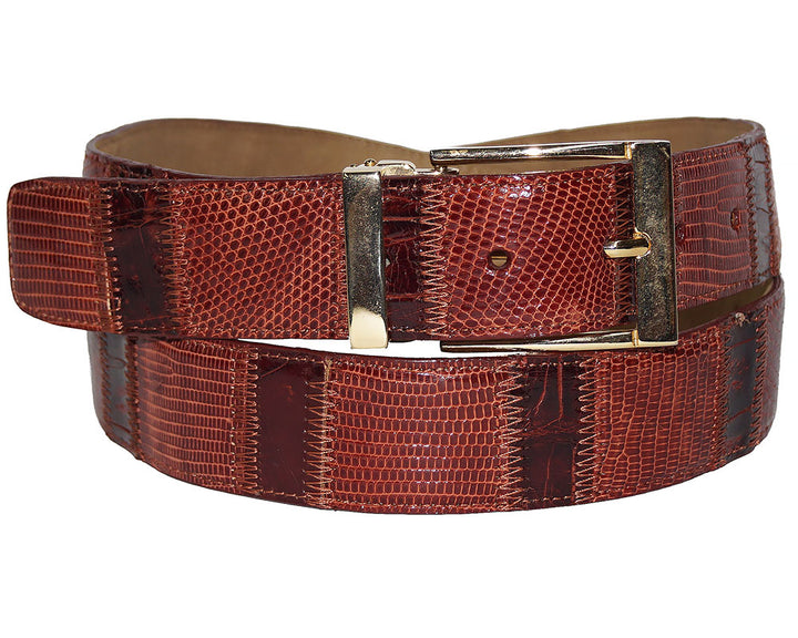 David Eden Crocodile/Lizard Belt # LB62 Cognac