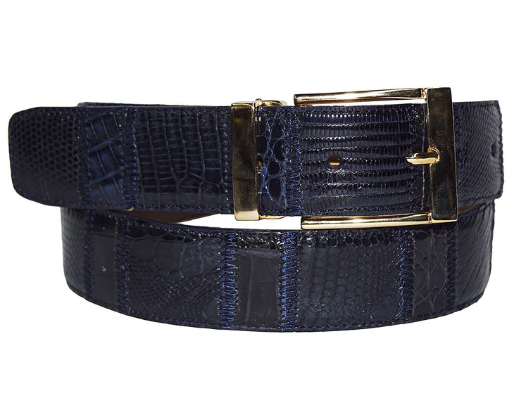 David Eden Crocodile/Lizard Belt # LB62 Navy
