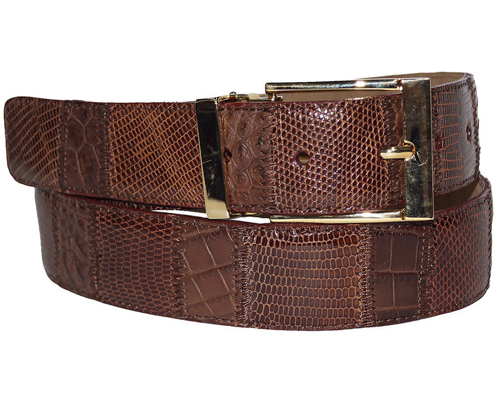 David Eden Crocodile/Lizard Belt # LB62 Tabac