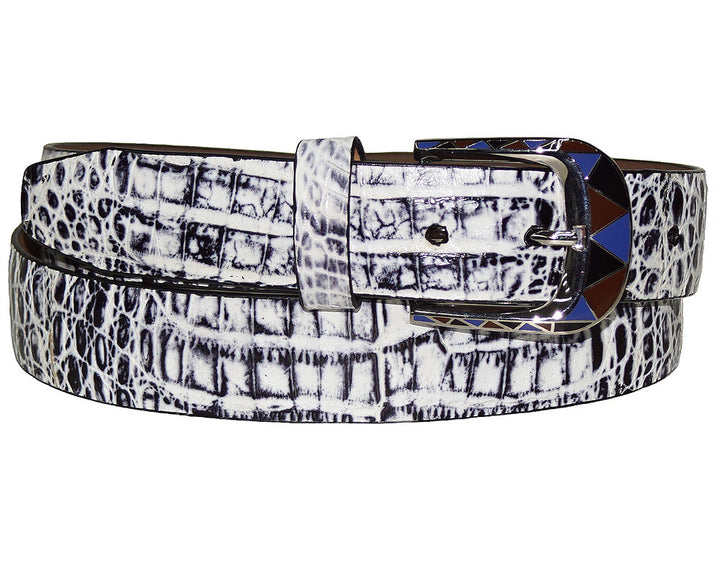 Marco di Milano Crocodile Belt # LB70 Black/White