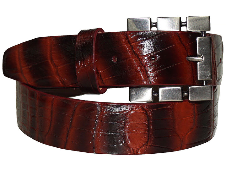 Marco di Milano Alligator Belt # LB87 Cognac Combo