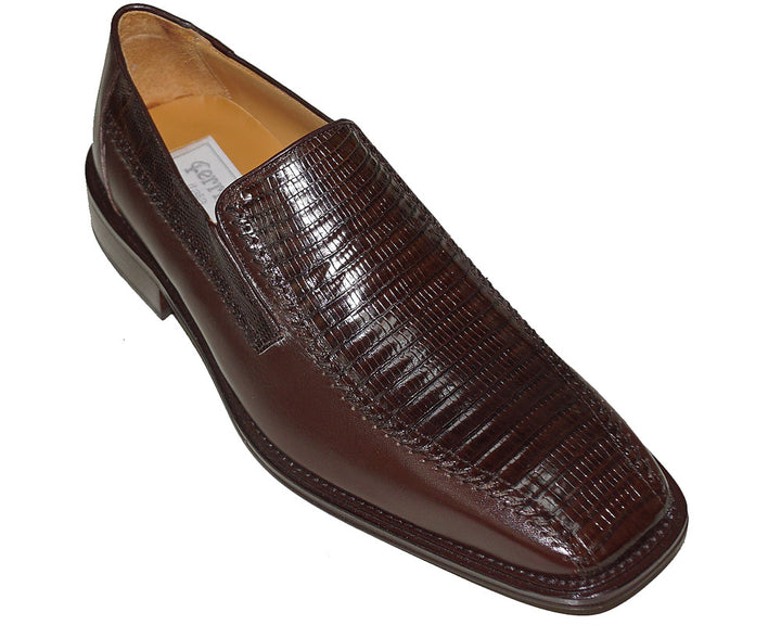Ferrini Lizard/Leather Slip-On Shoes