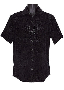 Load image into Gallery viewer, Lanzino Linen Blend Shirt # SSL125 Black
