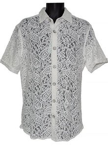 Load image into Gallery viewer, Lanzino Linen Blend Shirt # SSL125 White
