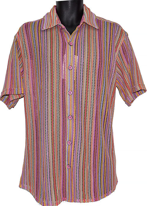 Lanzino Linen Blend Shirt # SSL129 Pink
