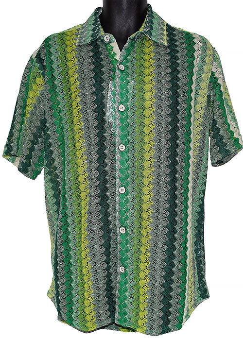 Lanzino Linen Blend Shirt # SSL135 Green