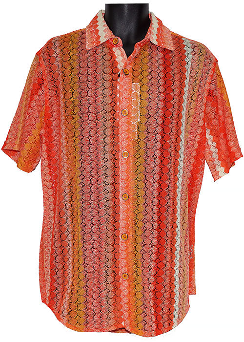 Lanzino Linen Blend Shirt # SSL135 Orange