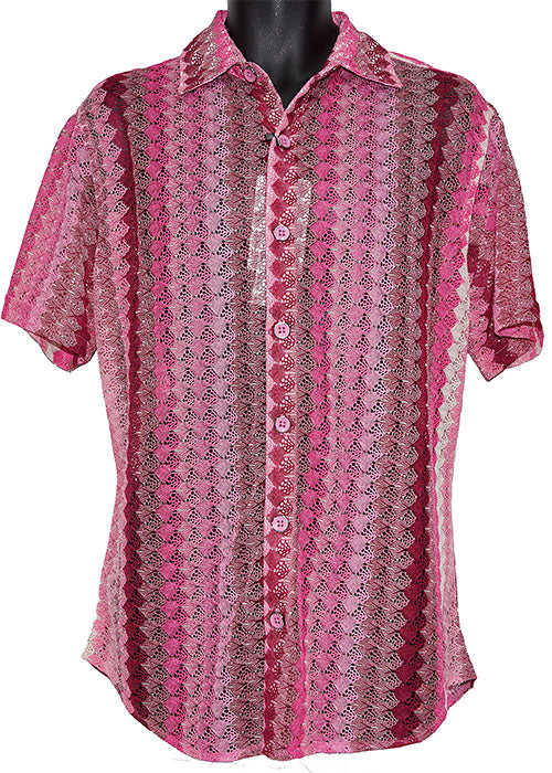 Lanzino Linen Blend Shirt # SSL135 Pink